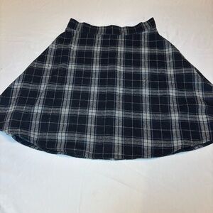 Double Zero Black and Gray Plaid Mini Skirt